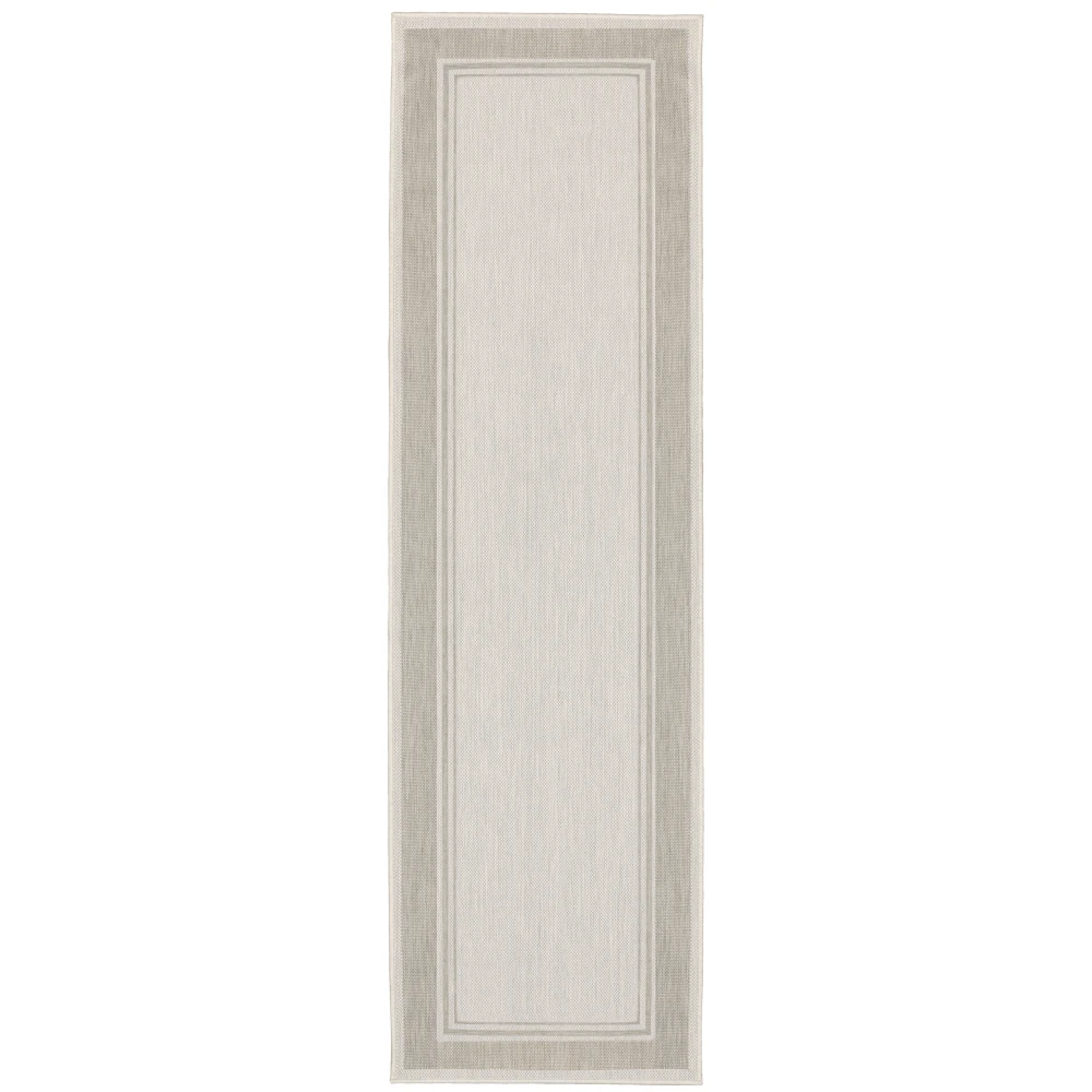 Portofino 6765W Ivory/ Grey Indoor/Outdoor Area Rug - 1'10