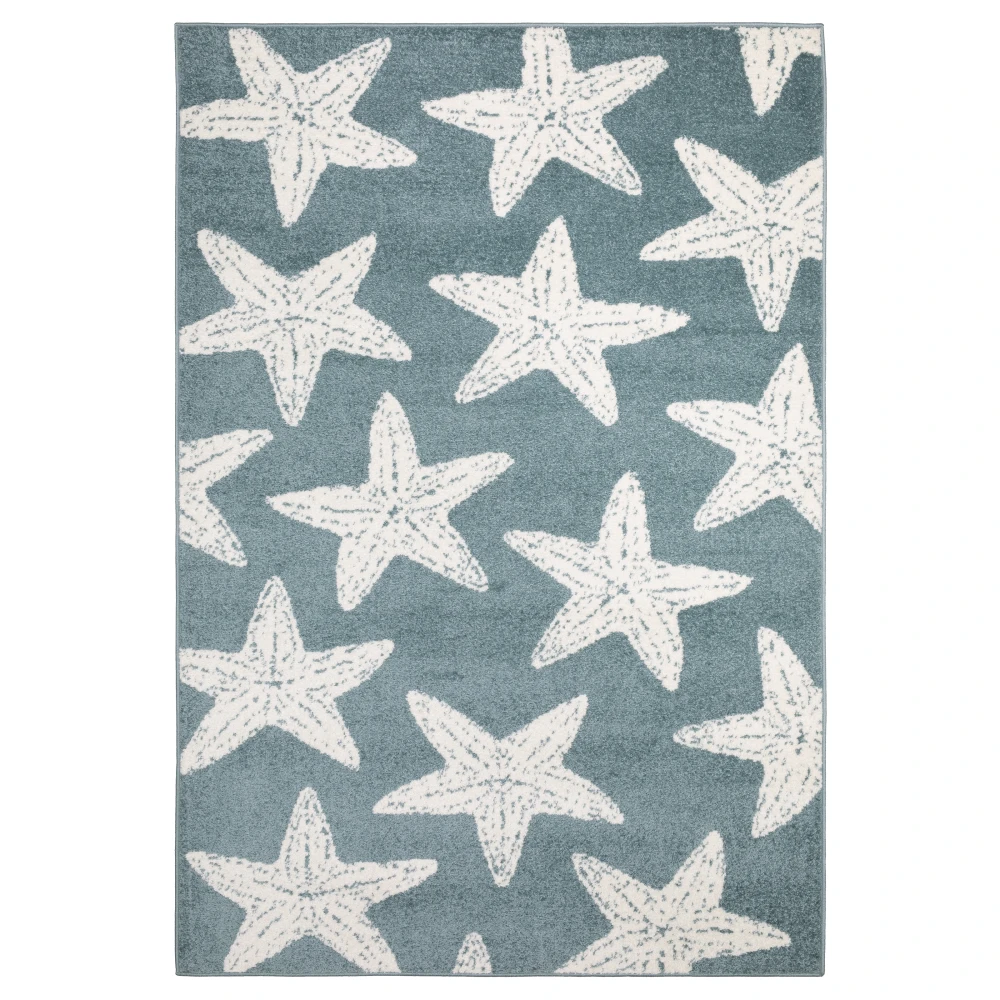 Quinn QUI02 Blue/ Ivory Indoor Area Rug - 7'10