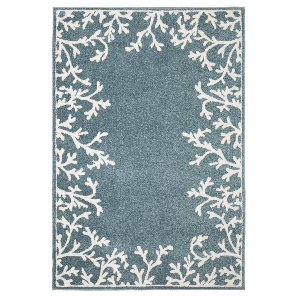 Quinn QUI07 Blue/ Ivory Indoor Area Rug - 5'3