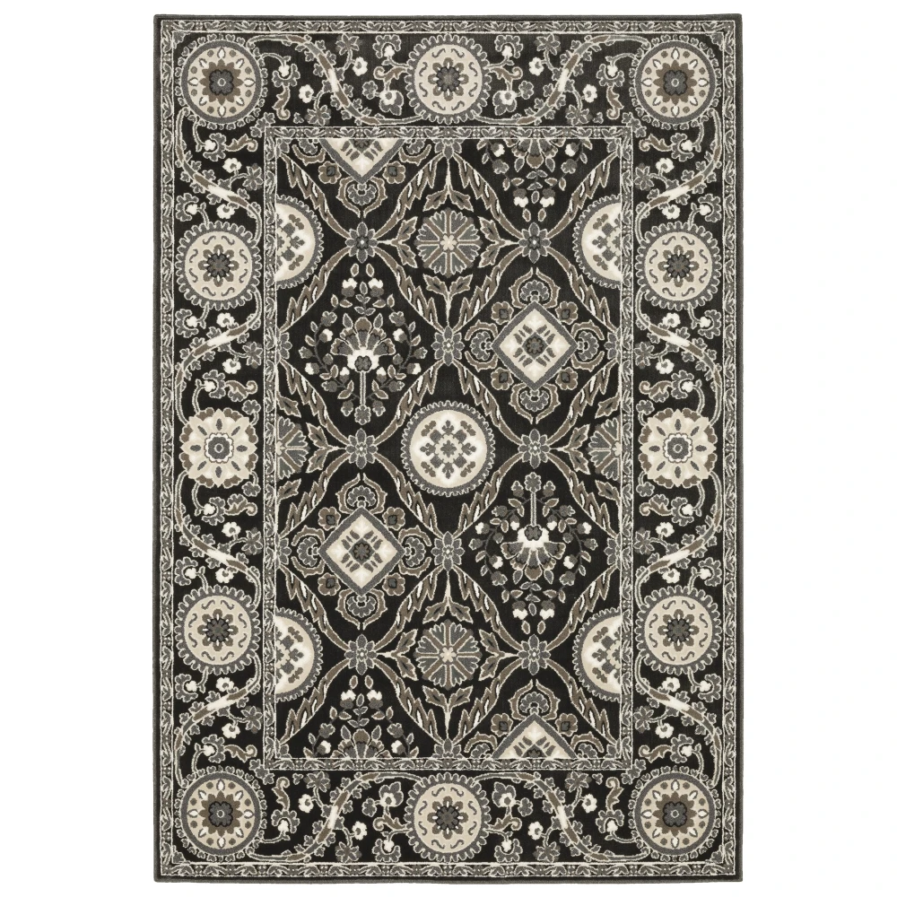Raylan RAY05 Charcoal/ Grey Indoor Area Rug - 9'10