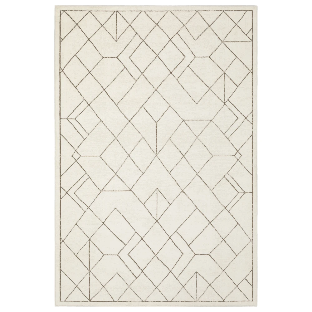 Raylan RAY06 Ivory/ Taupe Indoor Area Rug - 6'7