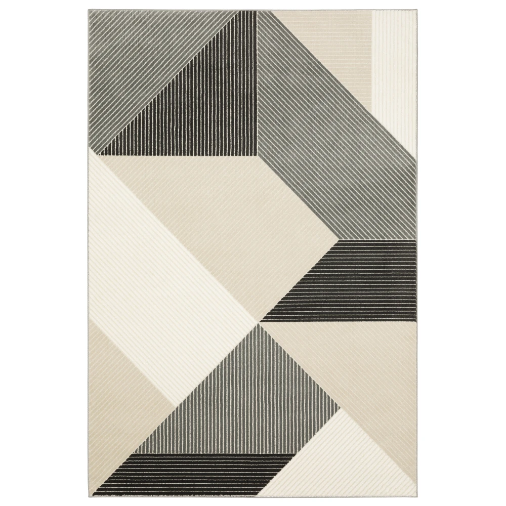 Raylan RAY07 Ivory/ Black Indoor Area Rug - 5'3