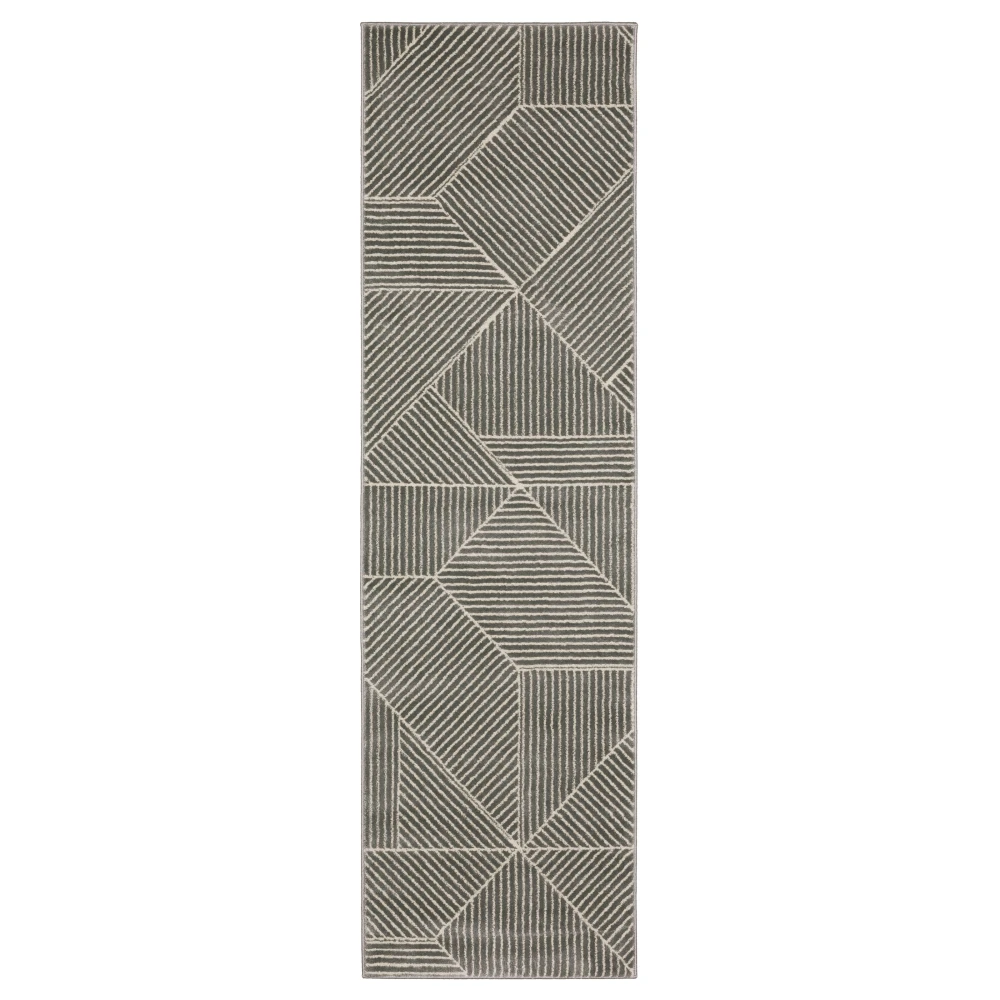 Raylan RAY08 Grey/ Ivory Indoor Area Rug - 2'3