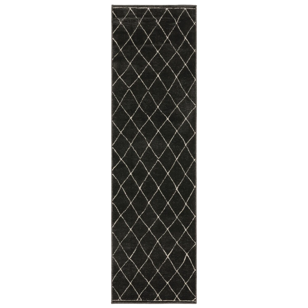 Raylan RAY12 Charcocal/ Ivory Indoor Area Rug - 2'3