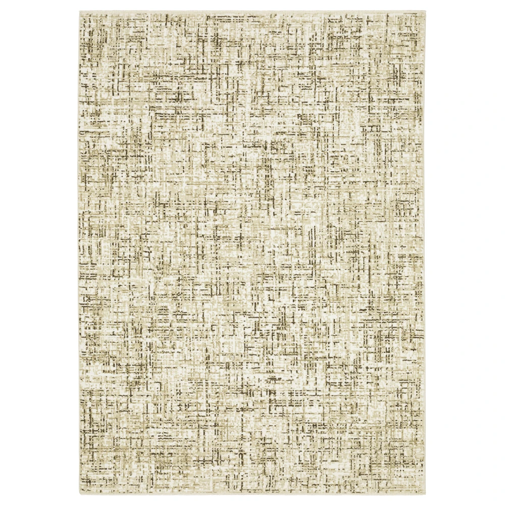 Reed RE03A Ivory/ Brown Indoor Area Rug - 7'10