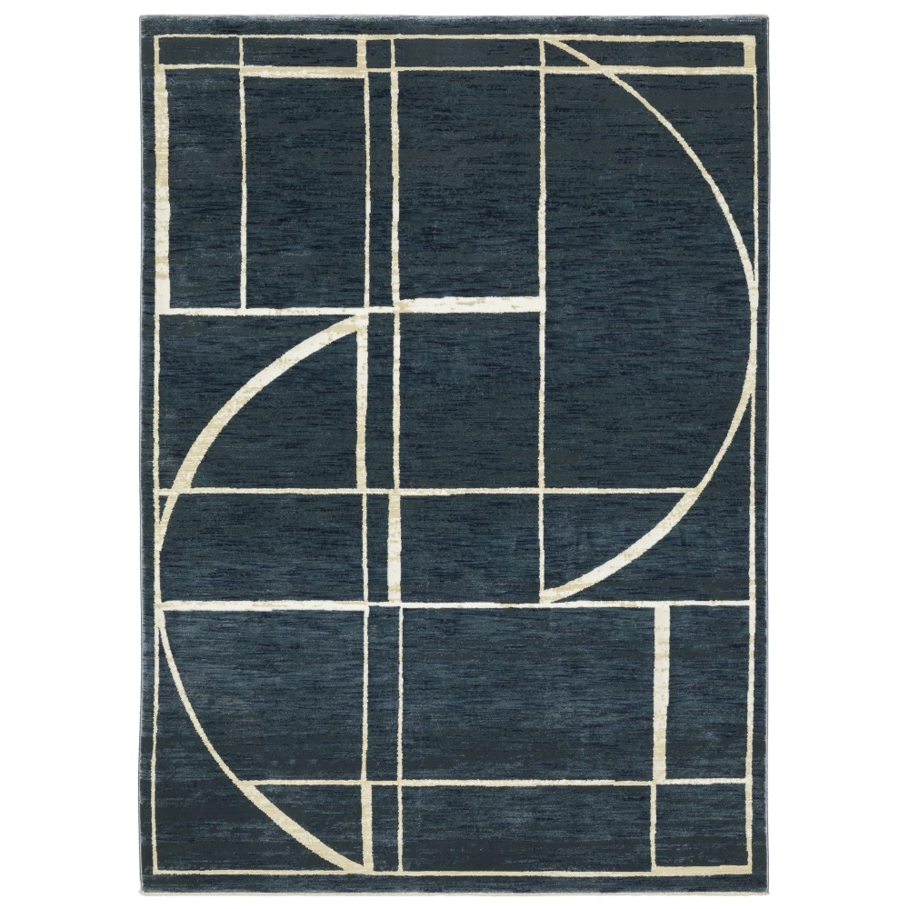 Reed RE04B Blue/ Ivory Indoor Area Rug - 3'3