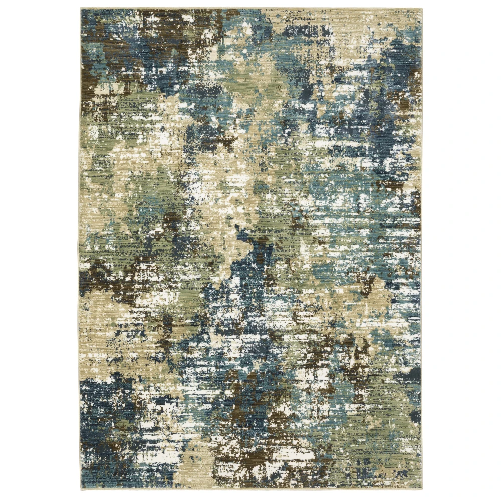 Reed RE06A Blue/ Green Indoor Area Rug - 5'3