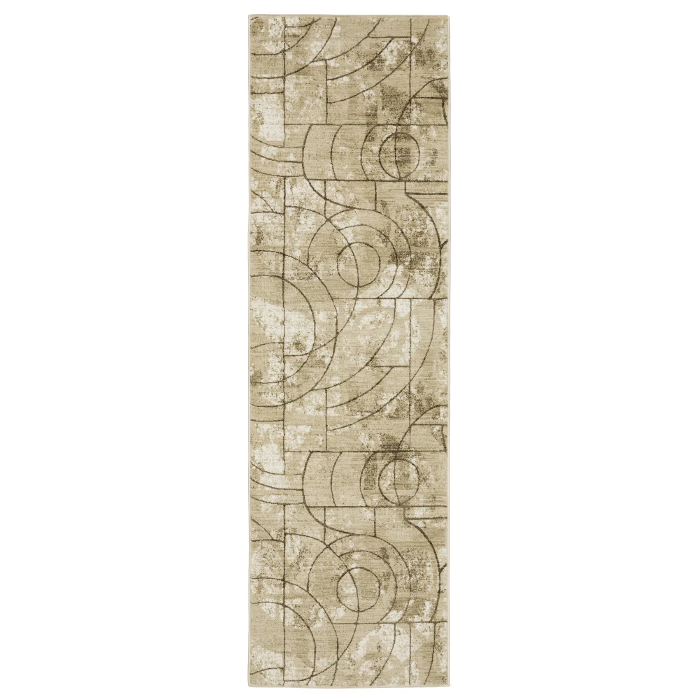 Reed RE10A Beige/ Brown Indoor Area Rug - 2'3