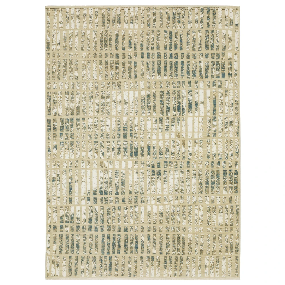 Reed RE12W Beige/ Blue Indoor Area Rug - 5'3