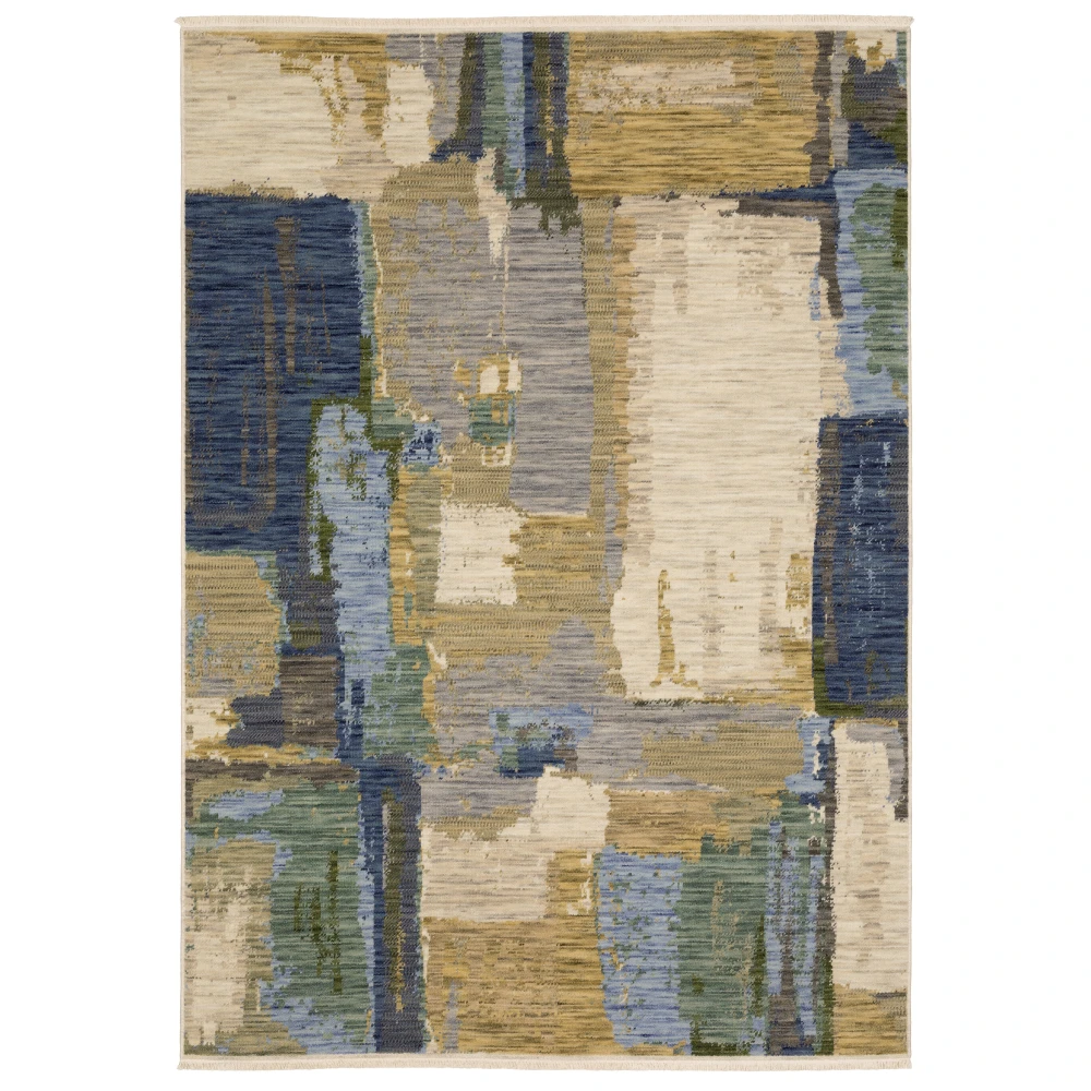 Soleri SOL05 Blue/ Green Indoor Area Rug - 6'7