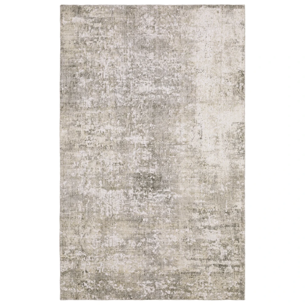 Solstice SLS01 Grey/ Beige Indoor Area Rug - 6' x 9'
