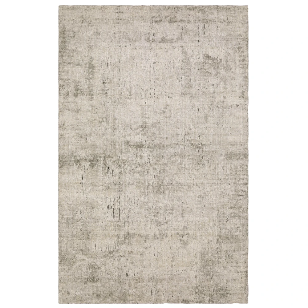 Solstice SLS05 Beige/ Charcoal Indoor Area Rug - 6' x 9'