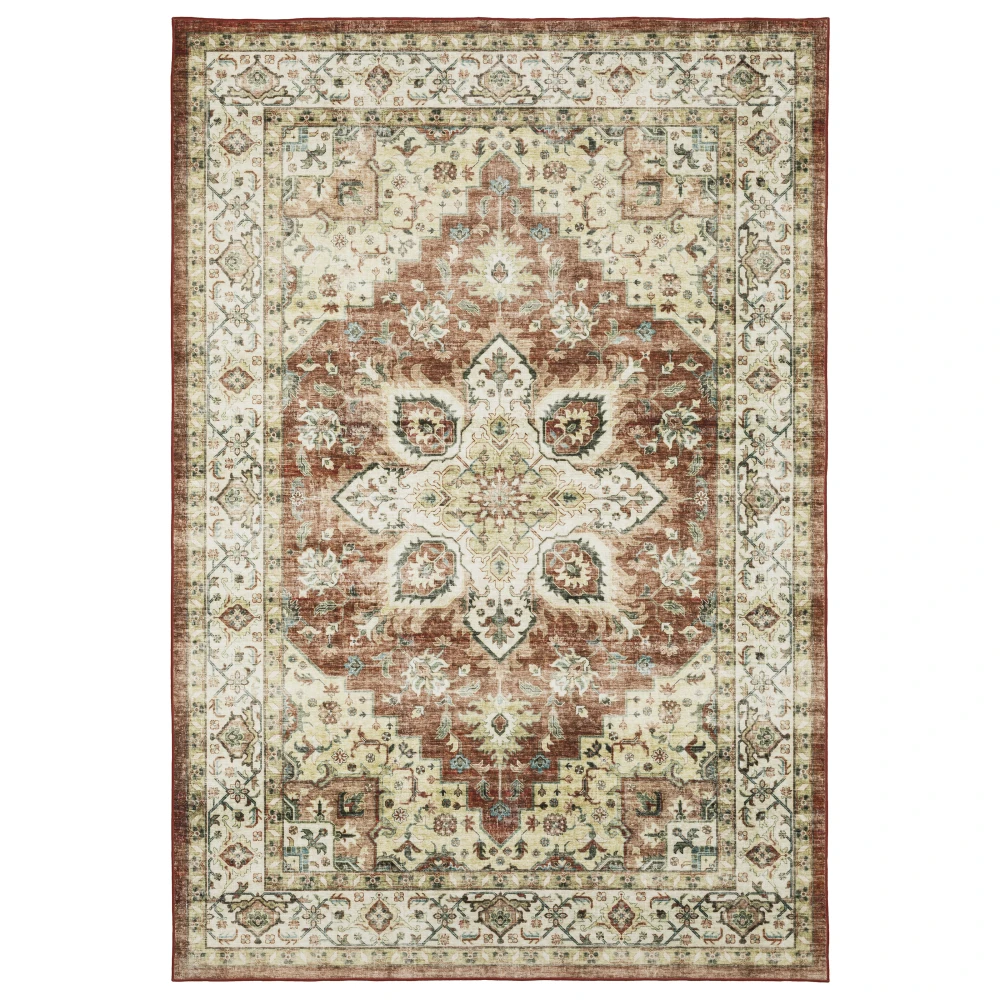 Sumter SUM01 Red/ Ivory Indoor Area Rug - 2' x 3'
