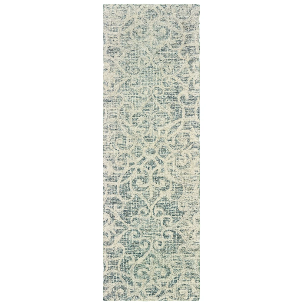 Tallavera 55602 Grey/ Ivory Indoor Area Rug - 2'6
