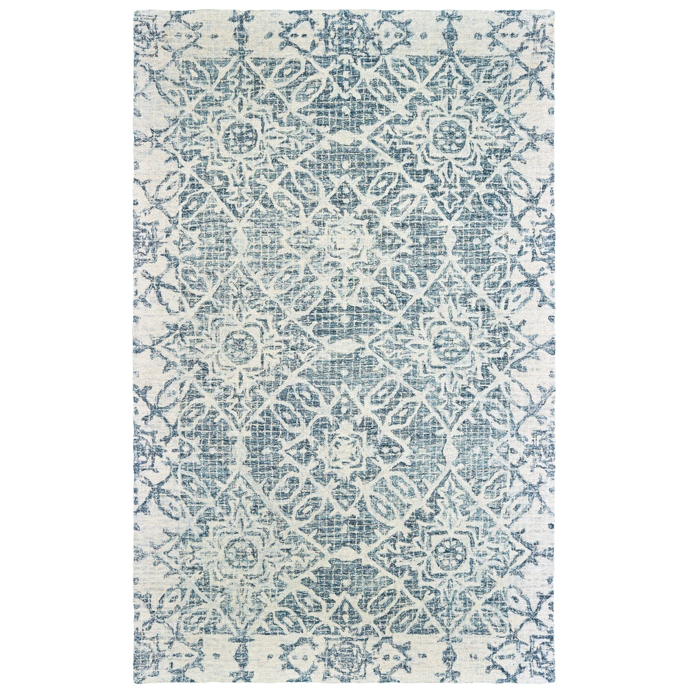 Tallavera 55603 Blue/ Ivory Indoor Area Rug - 8' x 10'