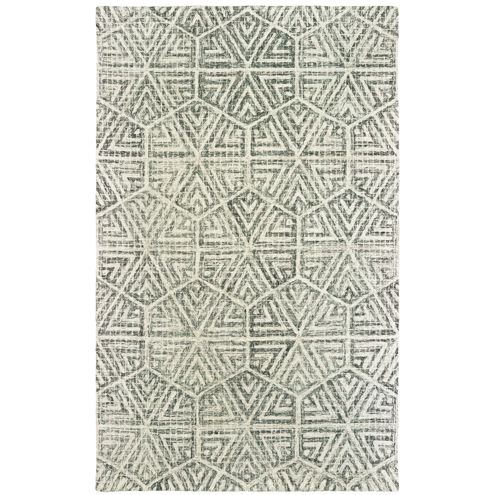 Tallavera 55605 Grey/ Ivory Indoor Area Rug - 5' x 8'