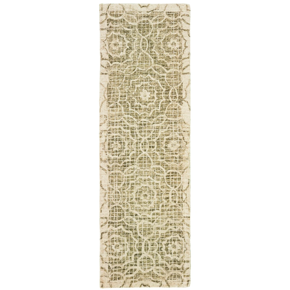 Tallavera 55606 Green/ Ivory Indoor Area Rug - 2'6