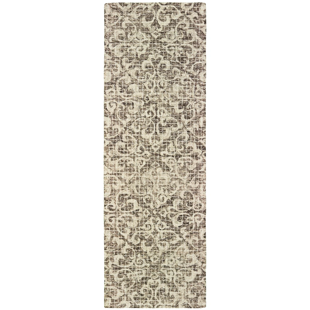 Tallavera 55607 Brown/ Ivory Indoor Area Rug - 2'6