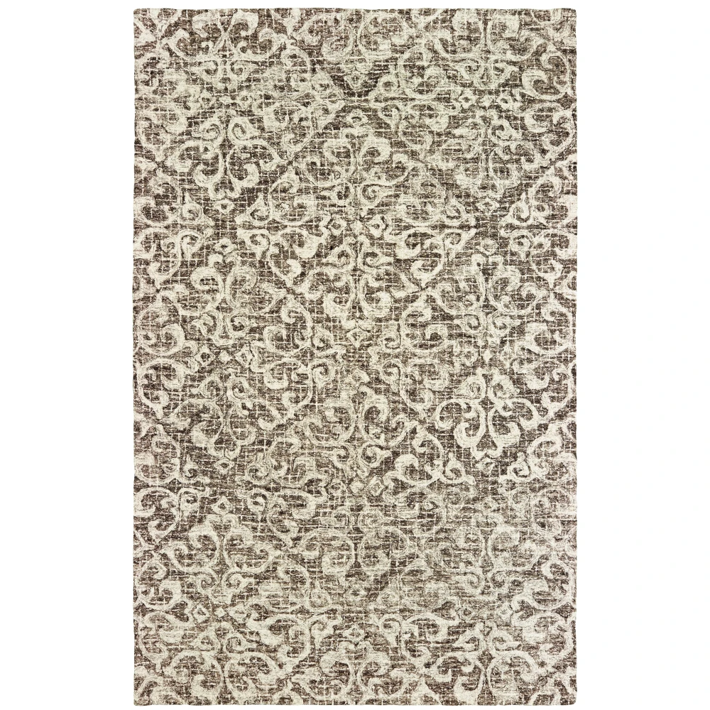 Tallavera 55607 Brown/ Ivory Indoor Area Rug - 5' x 8'