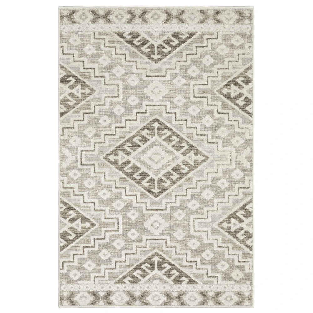 Tangier TAN03 Beige/ Brown Indoor Area Rug - 5'3