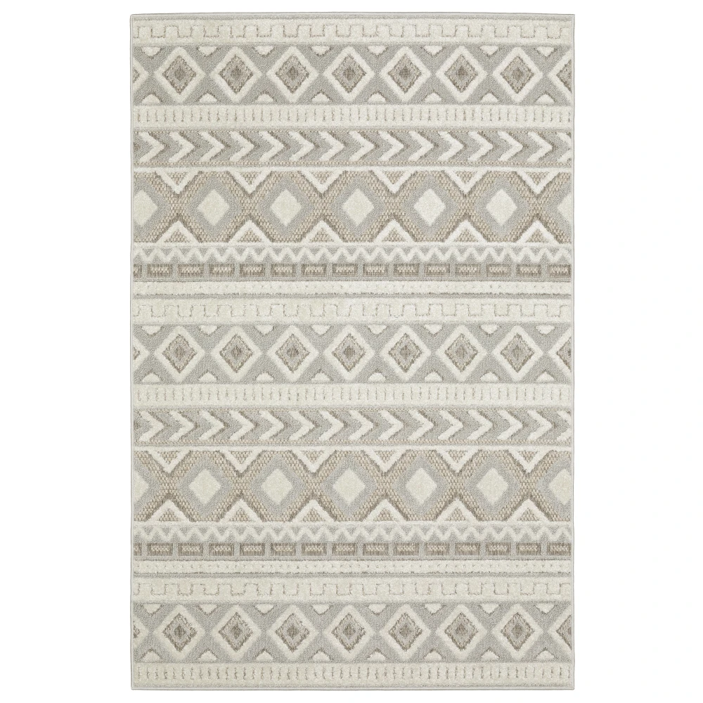 Tangier TAN06 Grey/ Beige Indoor Area Rug - 5'3