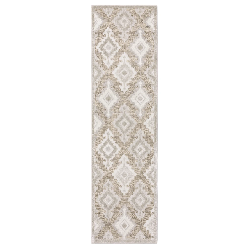 Tangier TAN08 Beige/ Grey Indoor Area Rug - 2'3