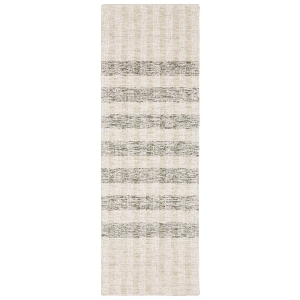 Thatcher THA01 Beige/ Grey Indoor Area Rug - 2'6