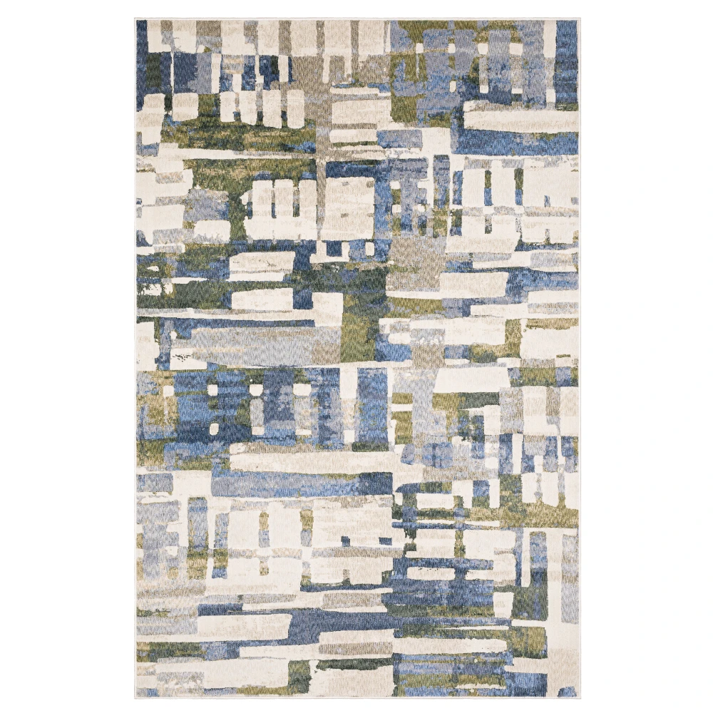 Tisdell TIS01 Blue/ Green Indoor Area Rug - 7'10