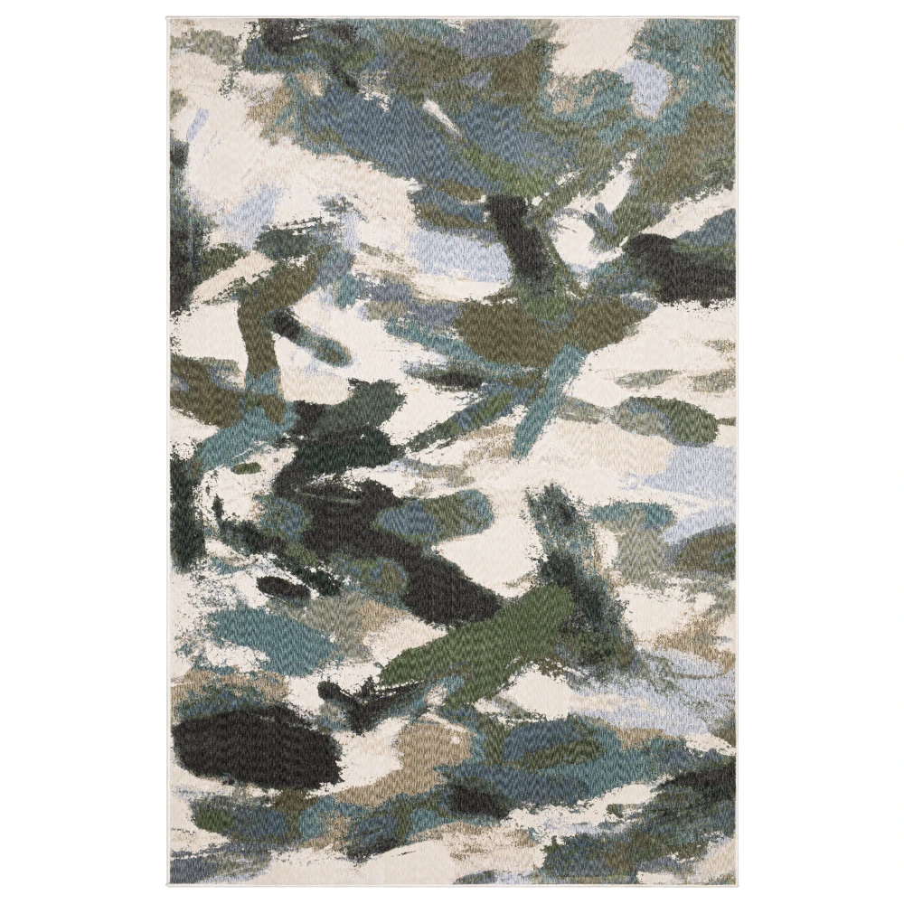 Tisdell TIS04 Blue/ Green Indoor Area Rug - 7'10