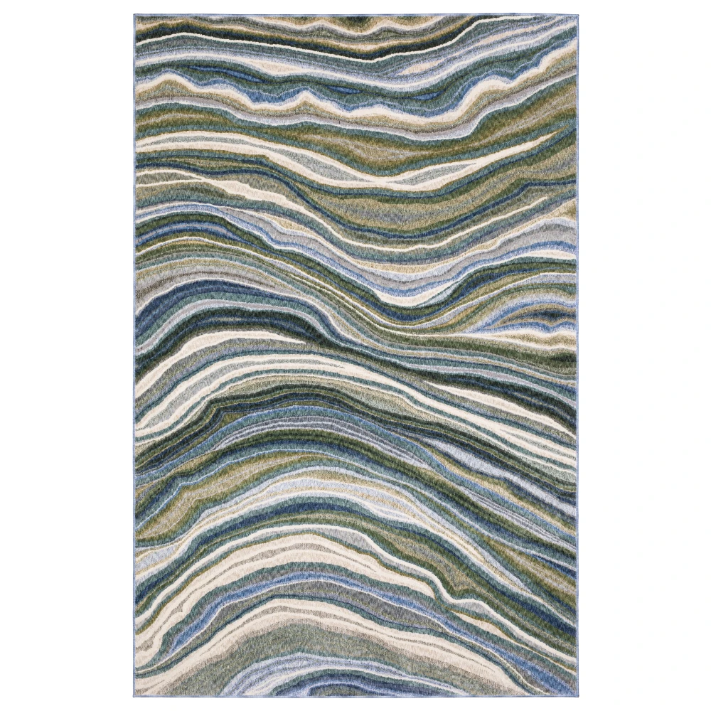 Tisdell TIS10 Green/ Blue Indoor Area Rug - 9'10