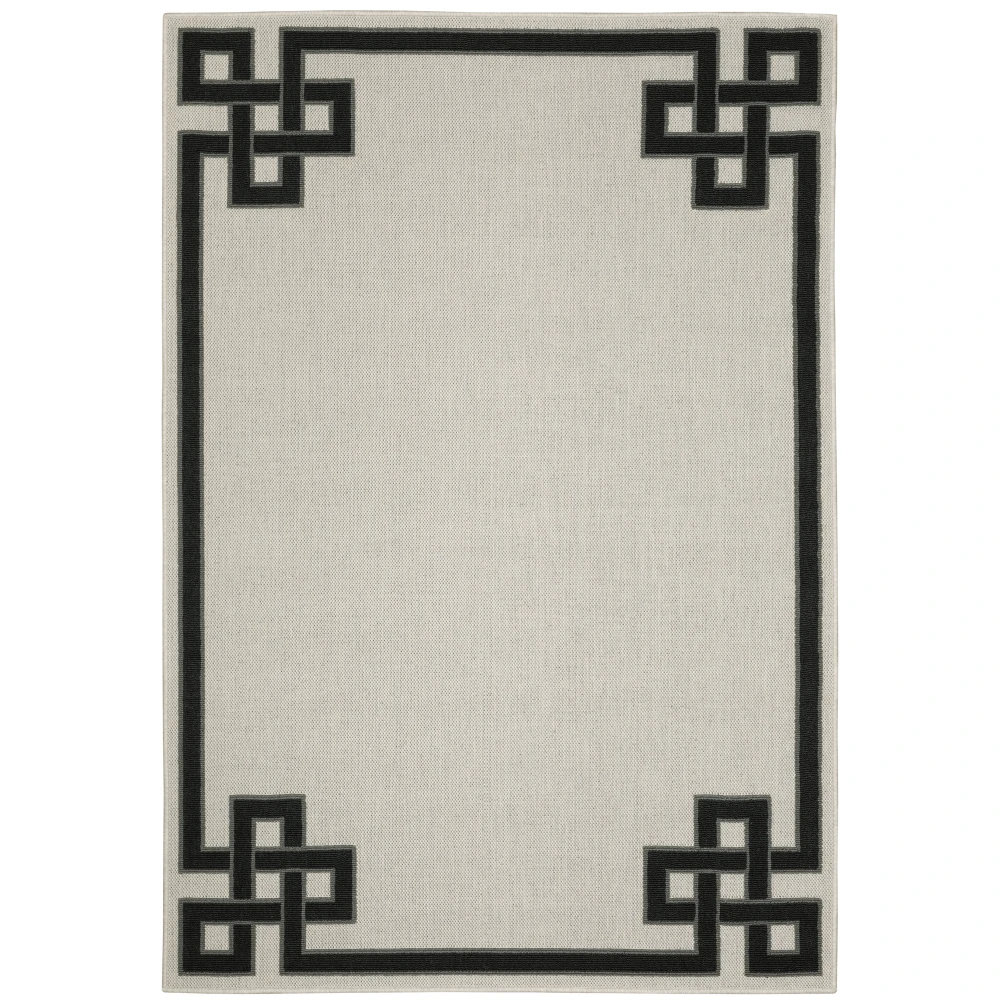 Torrey 1530I Light Grey/ Black Indoor/Outdoor Area Rug - 5'3