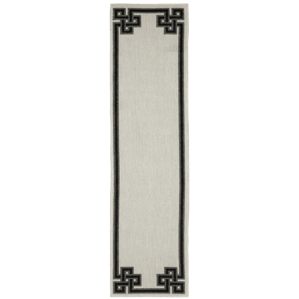 Torrey 1530I Light Grey/ Black Indoor/Outdoor Area Rug - 1'10