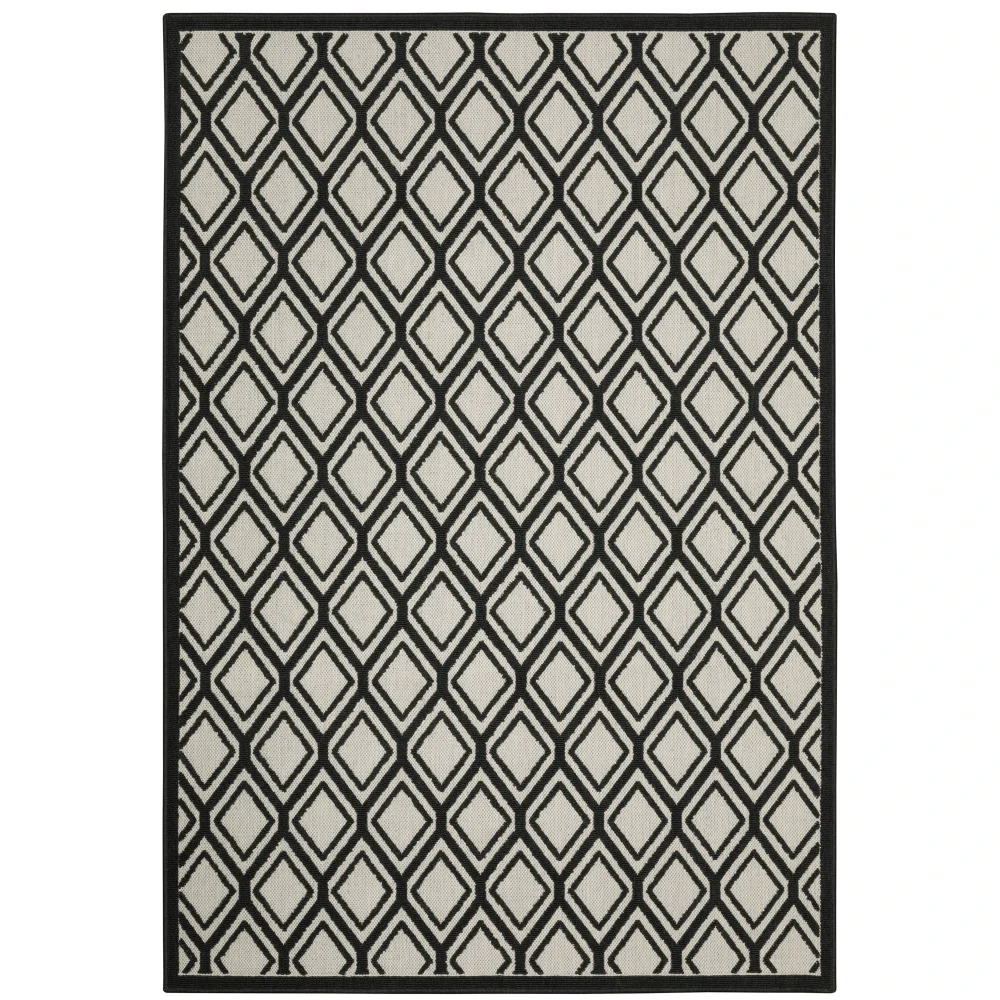 Torrey 4151G Light Grey/ Black Indoor/Outdoor Area Rug - 3'3