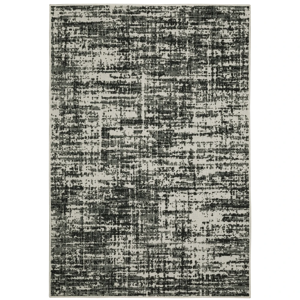 Torrey 531W1 Black/ Light Grey Indoor/Outdoor Area Rug - 9'10