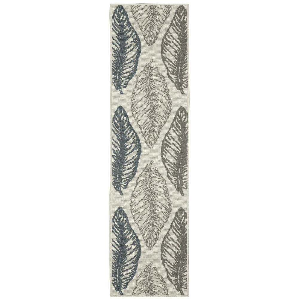 Torrey 5570Y Light Grey/ Grey Indoor/Outdoor Area Rug - 1'10