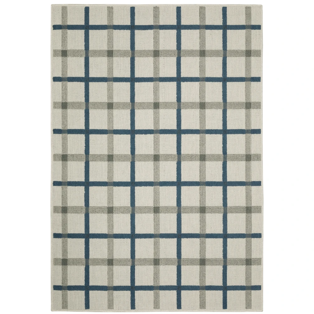 Torrey 7150H Light Grey/ Blue Indoor/Outdoor Area Rug - 1'10