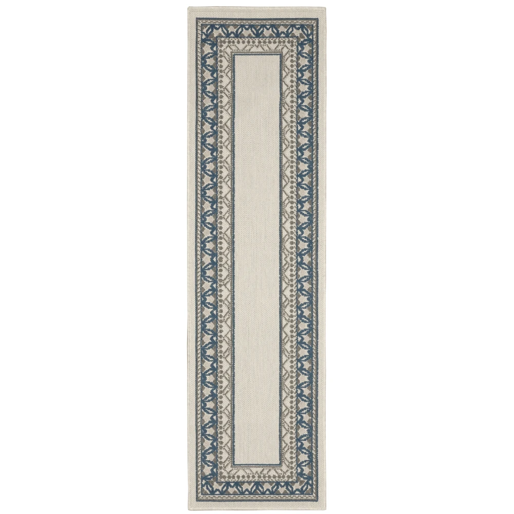 Torrey 8020W Light Grey/ Blue Indoor/Outdoor Area Rug - 1'10