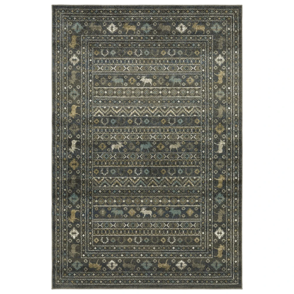 Venice 095E8 Blue/ Gold Indoor Area Rug - 9'10