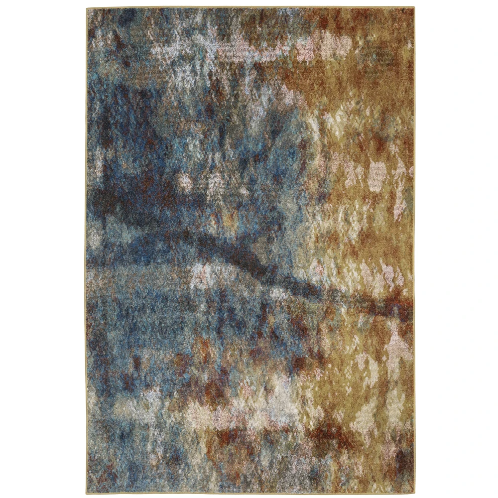 Venice 8123X Blue/ Gold Indoor Area Rug - 5'3