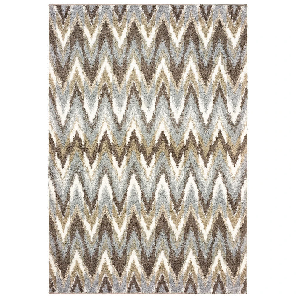 Verona 004D6 Grey/ Taupe Indoor Area Rug - 5'3