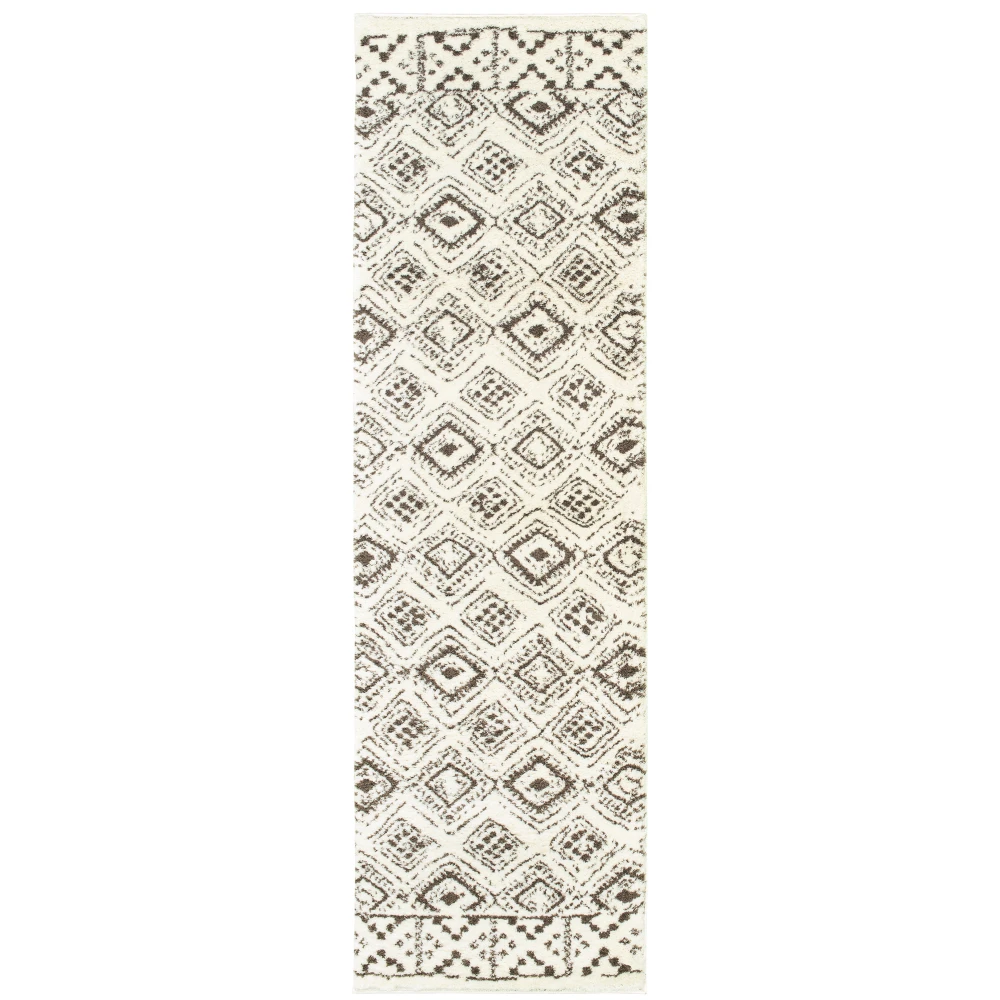 Verona 1330W Ivory/ Brown Indoor Area Rug - 2'3