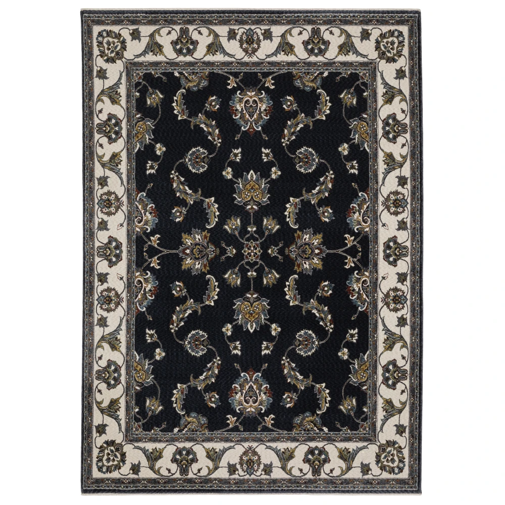 Vivian VI01B Navy/ Ivory Indoor Area Rug - 7'10