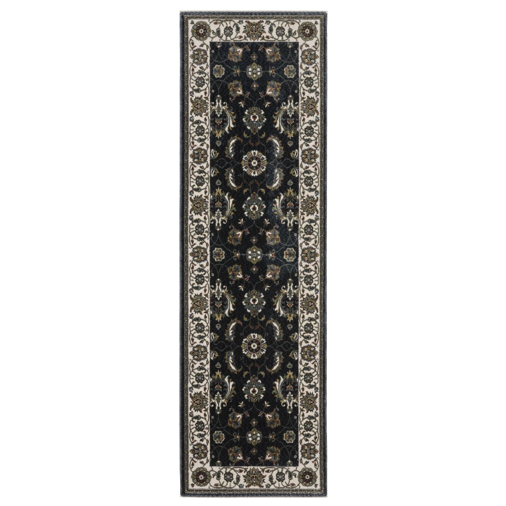 Vivian VI03A Blue/ Ivory Indoor Area Rug - 2'3