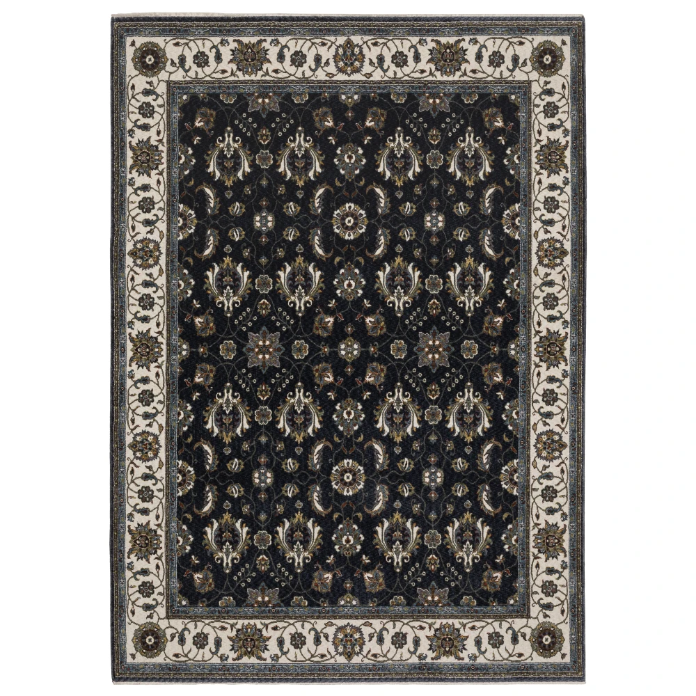 Vivian VI03A Blue/ Ivory Indoor Area Rug - 9'10
