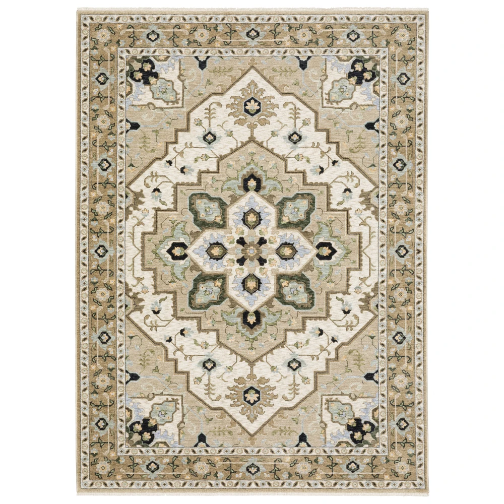 Westwood WES01 Brown/ Blue Indoor Area Rug - 5'3