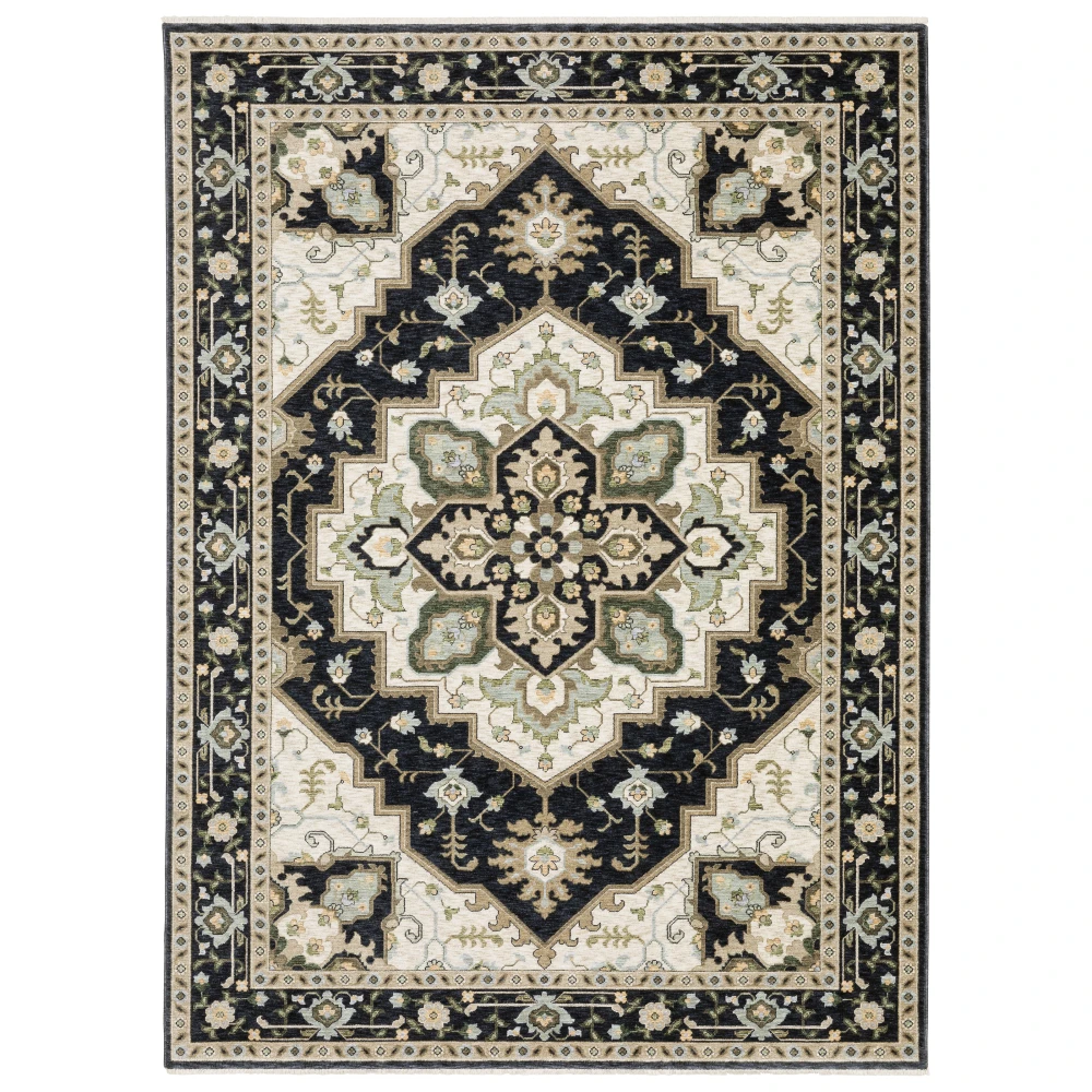 Westwood WES02 Midnight/ Ivory Indoor Area Rug - 5'3