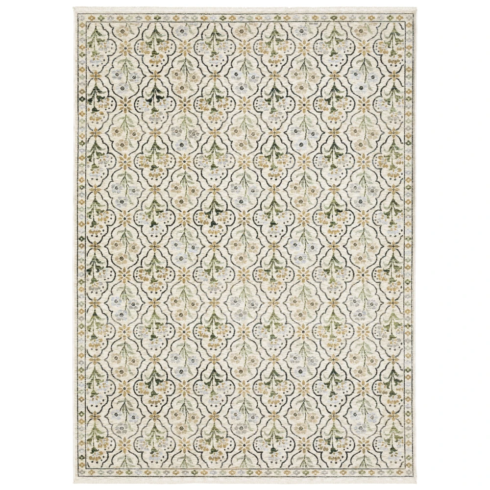 Westwood WES12 Beige/ Slate Blue Indoor Area Rug - 9'10