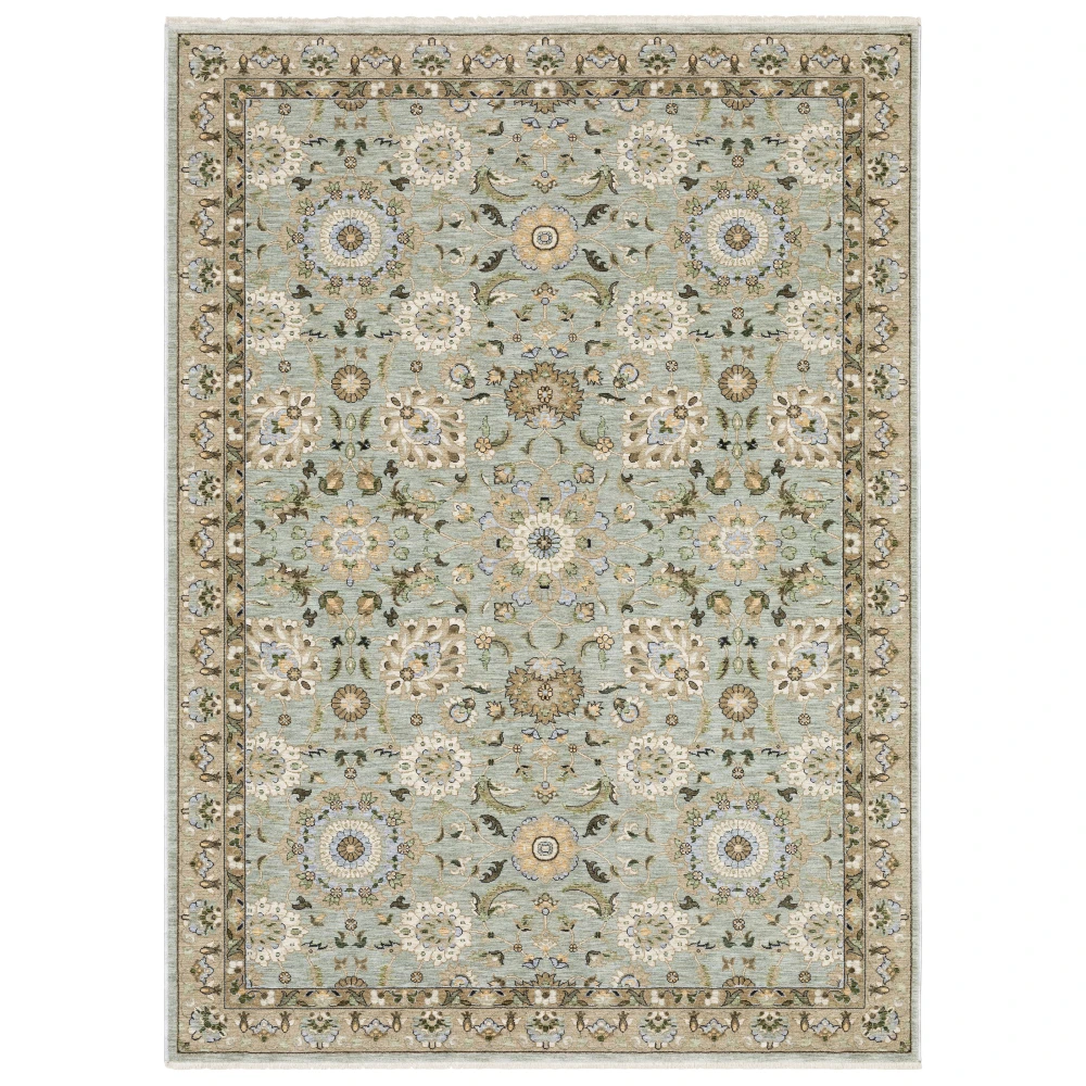 Westwood WES14 Blue/ Green Indoor Area Rug - 9'10