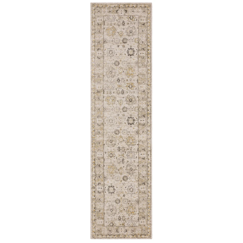 Windham WIN02 Beige/ Gold Indoor Area Rug - 2'6
