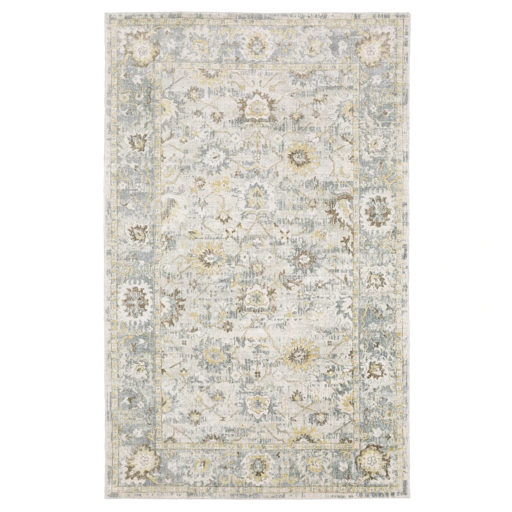 Windham WIN06 Ivory/ Blue Indoor Area Rug - 10' x 14'
